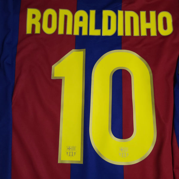 Ronaldinho Barcelona Anniversary 2007 2008 Long Sleeve Soccer Jersey Shirt XL SKU# 244793 - 655 Nike