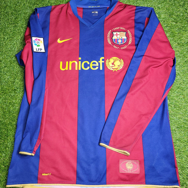 Ronaldinho Barcelona Anniversary 2007 2008 Long Sleeve Soccer Jersey Shirt XL SKU# 244793 - 655 Nike