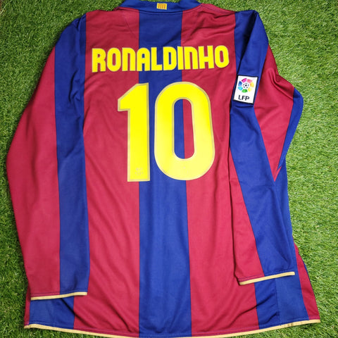 Ronaldinho Barcelona Anniversary 2007 2008 Long Sleeve Soccer Jersey Shirt XL SKU# 244793 - 655 Nike