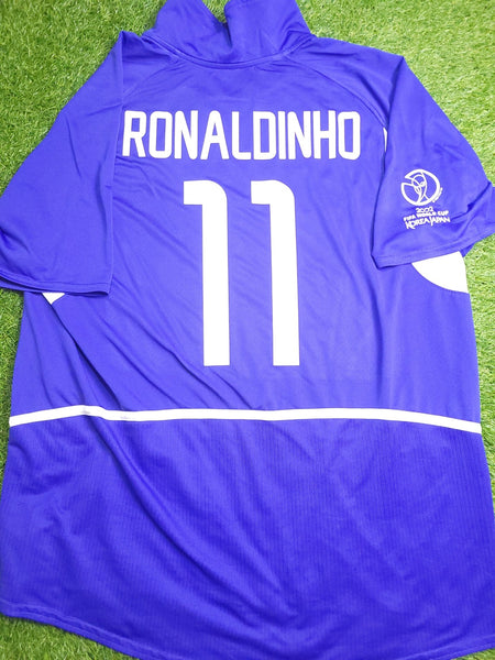 Ronaldinho Brazil 2002 WORLD CUP Away Soccer Jersey Shirt XL Nike