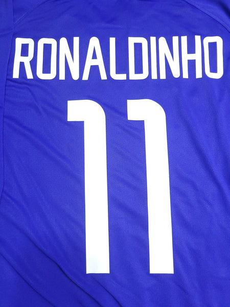 Ronaldinho Brazil 2002 WORLD CUP Away Soccer Jersey Shirt XL Nike