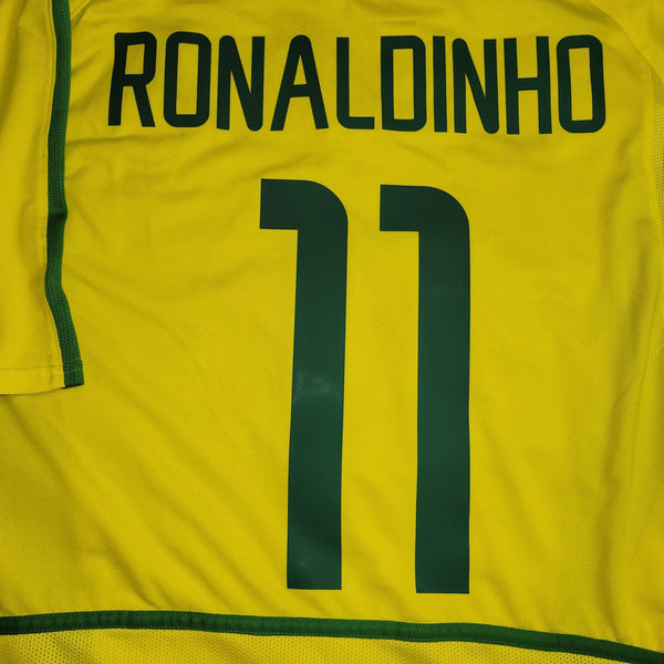 Ronaldinho Brazil 2002 WORLD CUP Soccer Home Jersey Shirt XL Nike