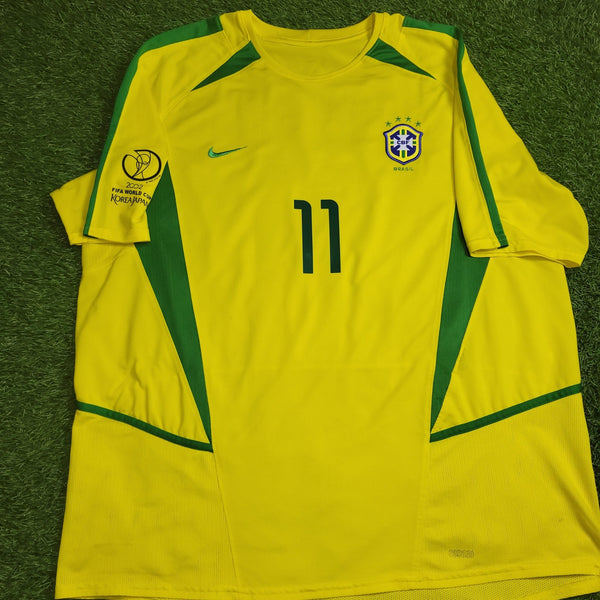 Ronaldinho Brazil 2002 WORLD CUP Soccer Home Jersey Shirt XL Nike