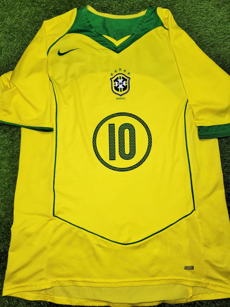 Ronaldinho Brazil 2004 Home Soccer Jersey Shirt L Nike