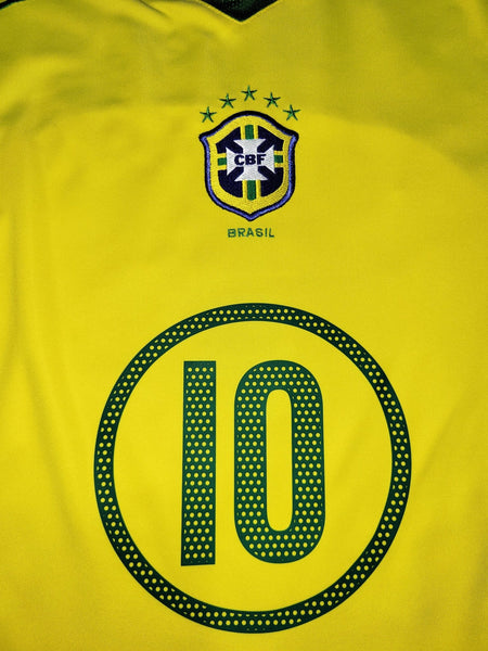 Ronaldinho Brazil 2004 Home Soccer Jersey Shirt L Nike