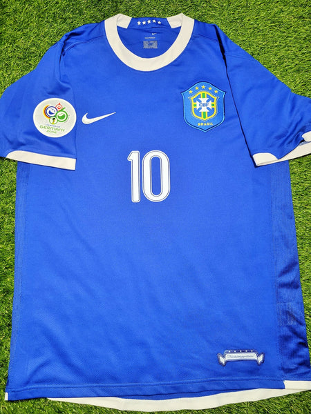 Ronaldinho Brazil 2006 WORLD CUP Away Soccer Jersey Shirt M SKU# S6DHA 103890 Nike