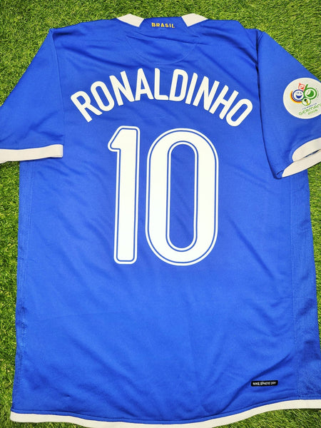 Ronaldinho Brazil 2006 WORLD CUP Away Soccer Jersey Shirt M SKU# S6DHA 103890 Nike