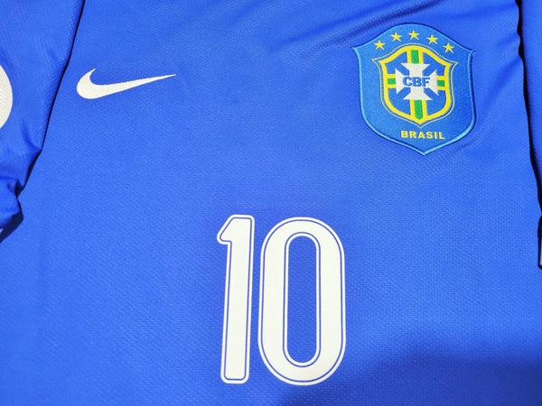 Ronaldinho Brazil 2006 World Cup Blue Away Soccer Jersey Shirt L SKU# S6DHA 103890 Nike