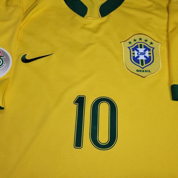 Ronaldinho Brazil 2006 World Cup Home Soccer Jersey Shirt XL SKU# 103889 Nike