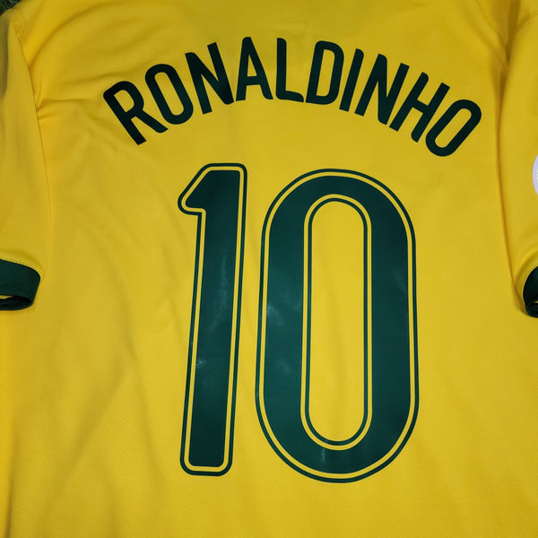 Ronaldinho Brazil 2006 World Cup Home Soccer Jersey Shirt XL SKU# 103889 Nike