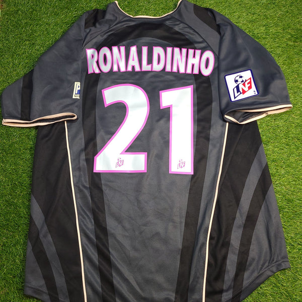 Ronaldinho PSG Paris Saint Germain 2001 2002 DEBUT SEASON Third Soccer Jersey Shirt XL Nike