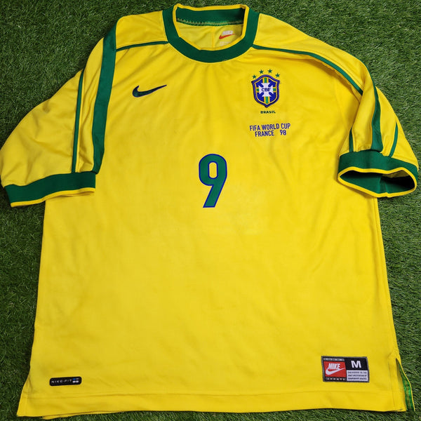 Ronaldo Brazil 1998 WORLD CUP Home Nike Soccer Jersey Shirt M Nike