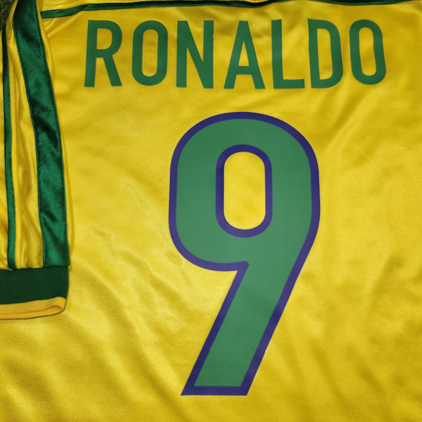 Ronaldo Brazil 1998 WORLD CUP Nike Home Soccer Jersey Shirt L Nike