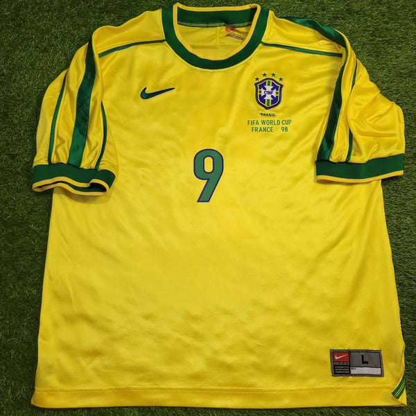 Ronaldo Brazil 1998 WORLD CUP Nike Home Soccer Jersey Shirt L Nike