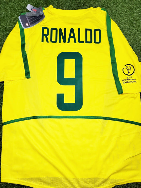 Ronaldo Brazil 2002 WORLD CUP Soccer Home Jersey Shirt BNWT M SKU# 113373-729 Nike