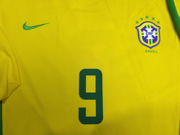 Ronaldo Brazil 2002 WORLD CUP Soccer Home Jersey Shirt L Nike