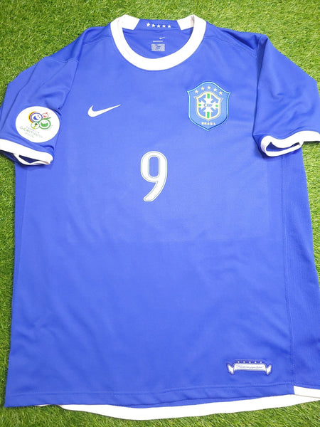 Ronaldo Brazil 2006 World Cup Away Soccer Jersey Shirt L SKU# 103890 Nike