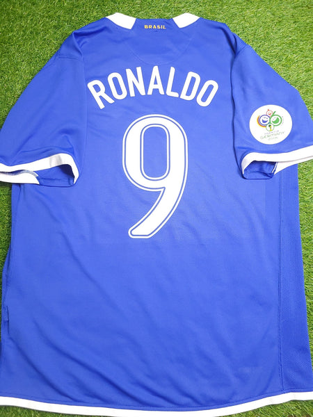 Ronaldo Brazil 2006 World Cup Away Soccer Jersey Shirt L SKU# 103890 Nike