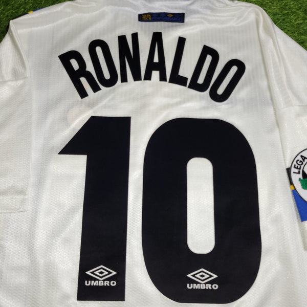 Ronaldo Inter Milan 1997 1998 DEBUT Away Umbro Soccer Jersey Shirt L Umbro