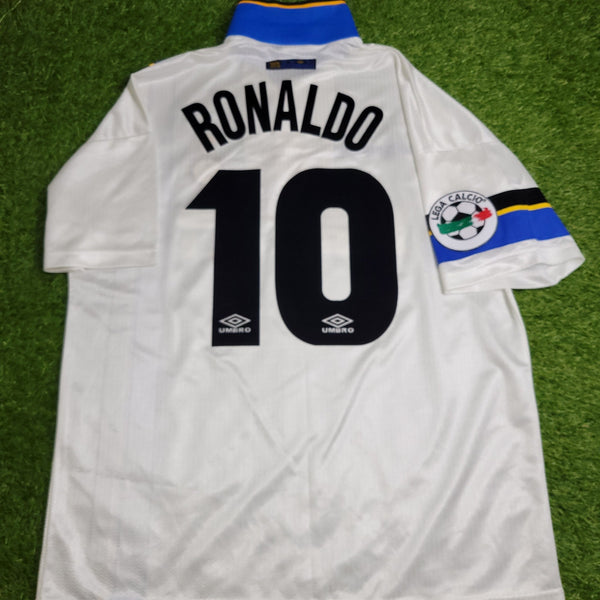 Ronaldo Inter Milan 1997 1998 DEBUT Away Umbro Soccer Jersey Shirt L Umbro