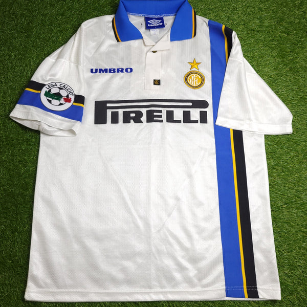 Ronaldo Inter Milan 1997 1998 DEBUT Away Umbro Soccer Jersey Shirt L Umbro