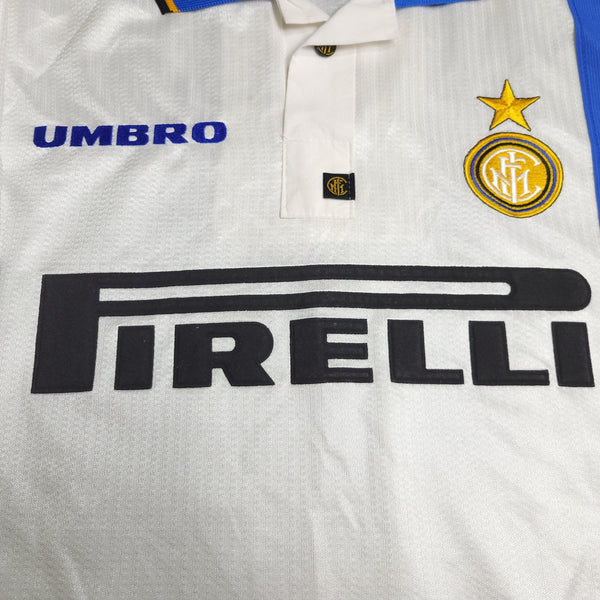 Ronaldo Inter Milan 1997 1998 DEBUT Away Umbro Soccer Jersey Shirt L Umbro