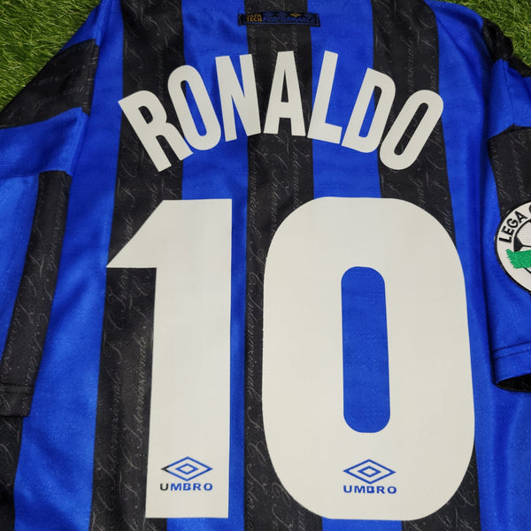 Ronaldo Inter Milan 1997 1998 DEBUT Umbro Home Soccer Jersey Shirt L Umbro