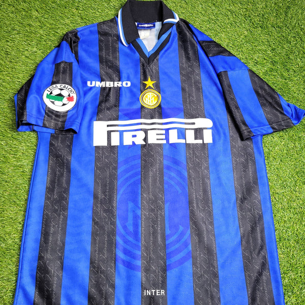 Ronaldo Inter Milan 1997 1998 DEBUT Umbro Home Soccer Jersey Shirt L Umbro