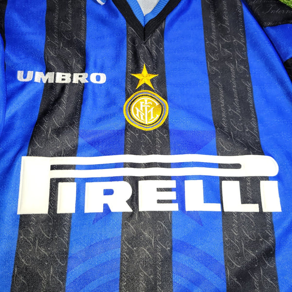 Ronaldo Inter Milan 1997 1998 DEBUT Umbro Home Soccer Jersey Shirt L Umbro