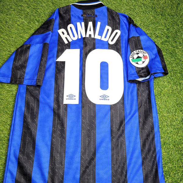 Ronaldo Inter Milan 1997 1998 DEBUT Umbro Home Soccer Jersey Shirt L Umbro