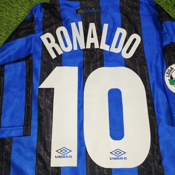 Ronaldo Inter Milan 1997 1998 DEBUT Umbro Home Soccer Jersey Shirt XL Umbro