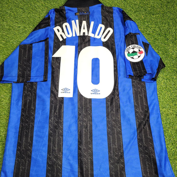 Ronaldo Inter Milan 1997 1998 DEBUT Umbro Home Soccer Jersey Shirt XL Umbro