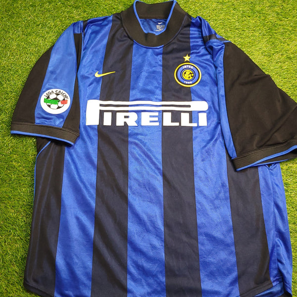 Ronaldo Inter Milan 2000 2001 Home Soccer Jersey Shirt L Nike