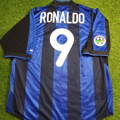 Ronaldo Inter Milan 2000 2001 Home Soccer Jersey Shirt L Nike