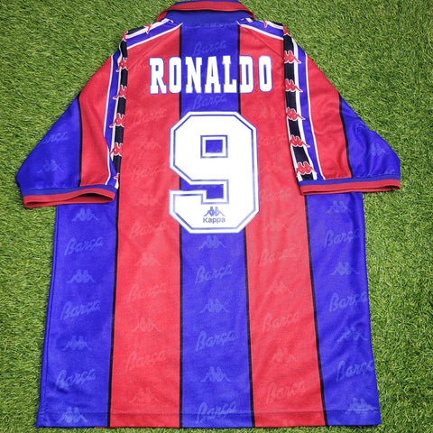 Ronaldo Kappa Barcelona 1996 1997 Home Soccer Jersey Shirt L kappa