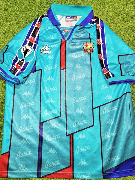 Ronaldo Kappa Barcelona UEFA CUP FINAL 1996 1997 Away Soccer Jersey Shirt XL kappa