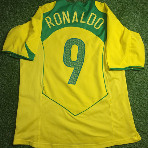 Ronaldo Nike Brazil 2004 Home Soccer Jersey Shirt L Nike