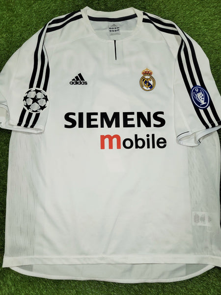 Ronaldo Real Madrid 2003 2004 UEFA Soccer Jersey Shirt L SKU# 021804 ASR001 Adidas