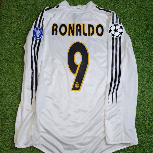 Ronaldo Real Madrid 2004 2005 UEFA Long Sleeve Soccer Jersey M SKU# 367835 Adidas