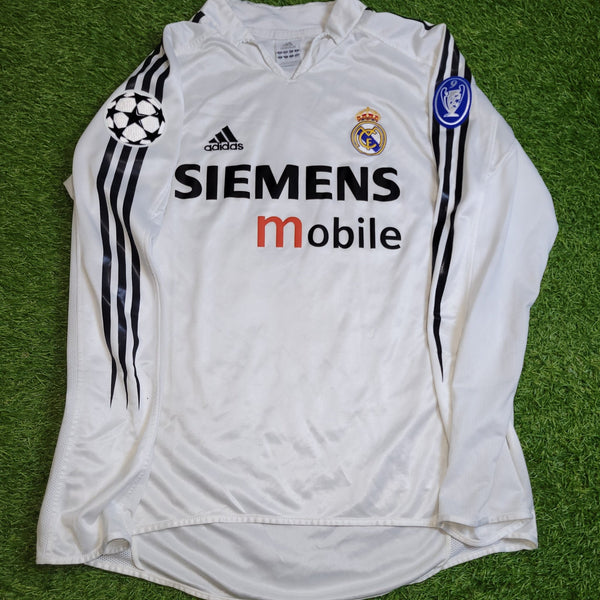 Ronaldo Real Madrid 2004 2005 UEFA Long Sleeve Soccer Jersey M SKU# 367835 Adidas