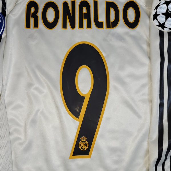 Ronaldo Real Madrid 2004 2005 UEFA Long Sleeve Soccer Jersey M SKU# 367835 Adidas