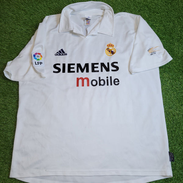 Ronaldo Real Madrid CENTENARY DEBUT SEASON 2002 2003 Home Soccer Jersey Shirt L SKU# 156653 Adidas