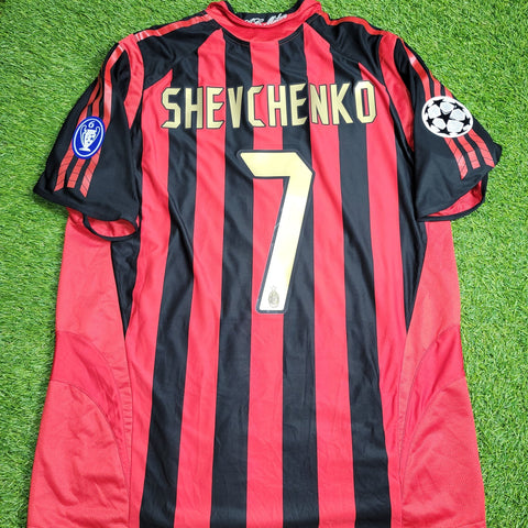 Shevchenko AC Milan 2005 2006 UEFA Soccer Jersey Shirt L SKU# 109965 Adidas