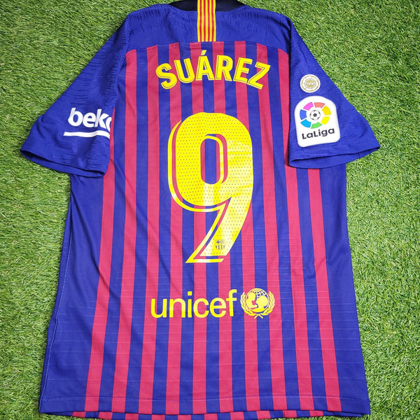 Suarez Barcelona Player Issue Vaporknit 2018 2019 Home Soccer Jersey Shirt M SKU# 894417 - 456 Nike