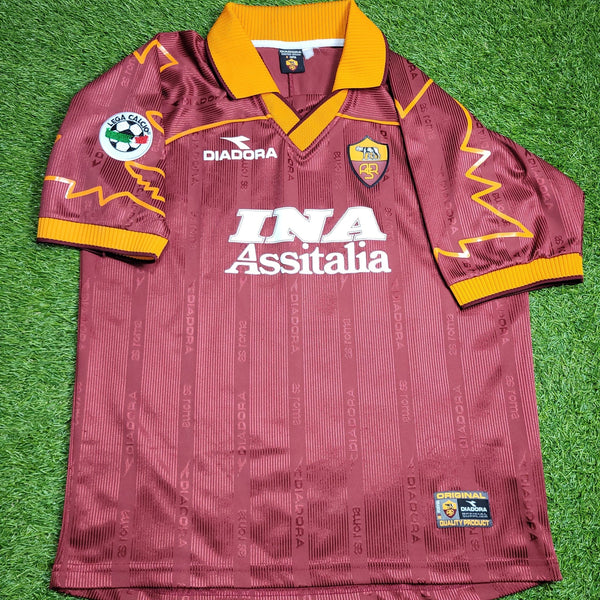 Totti As Roma Diadora 1999 2000 Home Soccer Jersey Shirt L Diadora