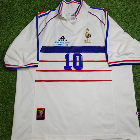 Zidane France 1998 WORLD CUP Away Soccer Jersey XL Adidas