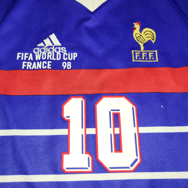 Zidane France 1998 WORLD CUP FINAL Home Soccer Jersey Shirt XL Adidas