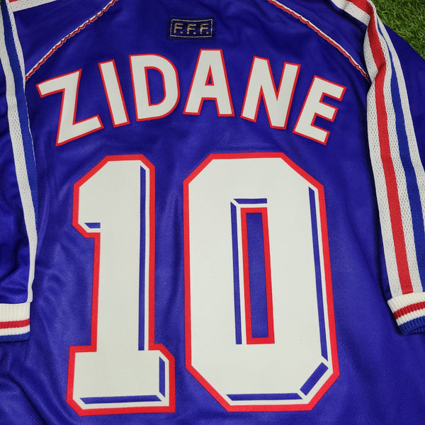 Zidane France 1998 WORLD CUP FINAL Home Soccer Jersey Shirt XL Adidas