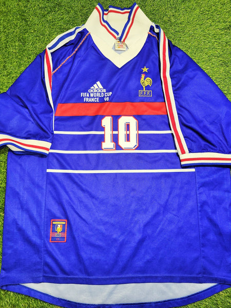 Zidane France 1998 WORLD CUP FINAL Soccer Jersey Shirt XL Adidas