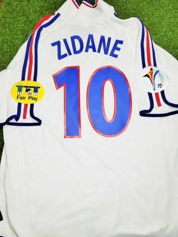 Zidane France 2000 EURO CUP Away Soccer Jersey XL SKU# 647189 Adidas